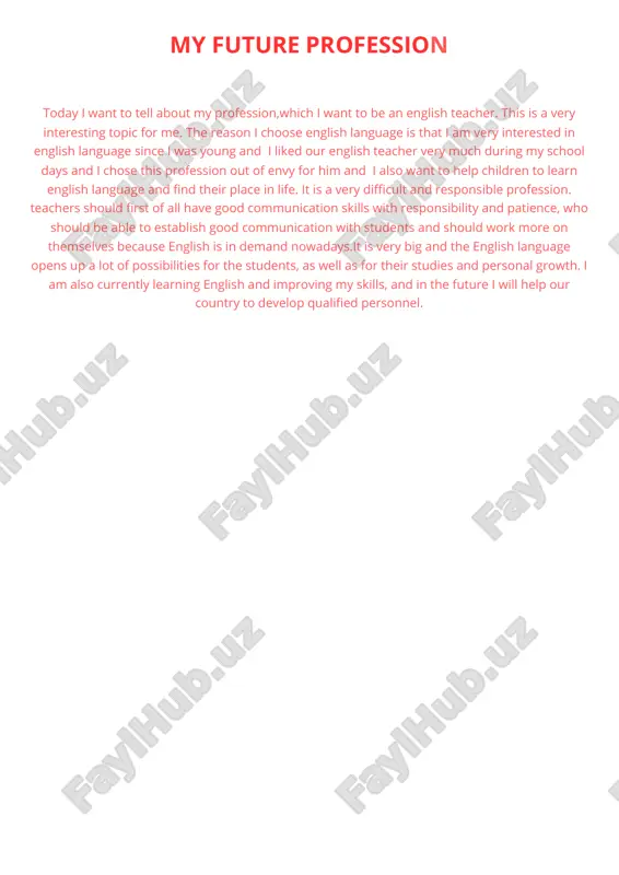 english teacher profession — PDF