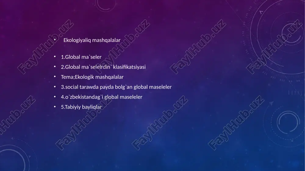 ekologiyaliq mashqalalar — PPTX
