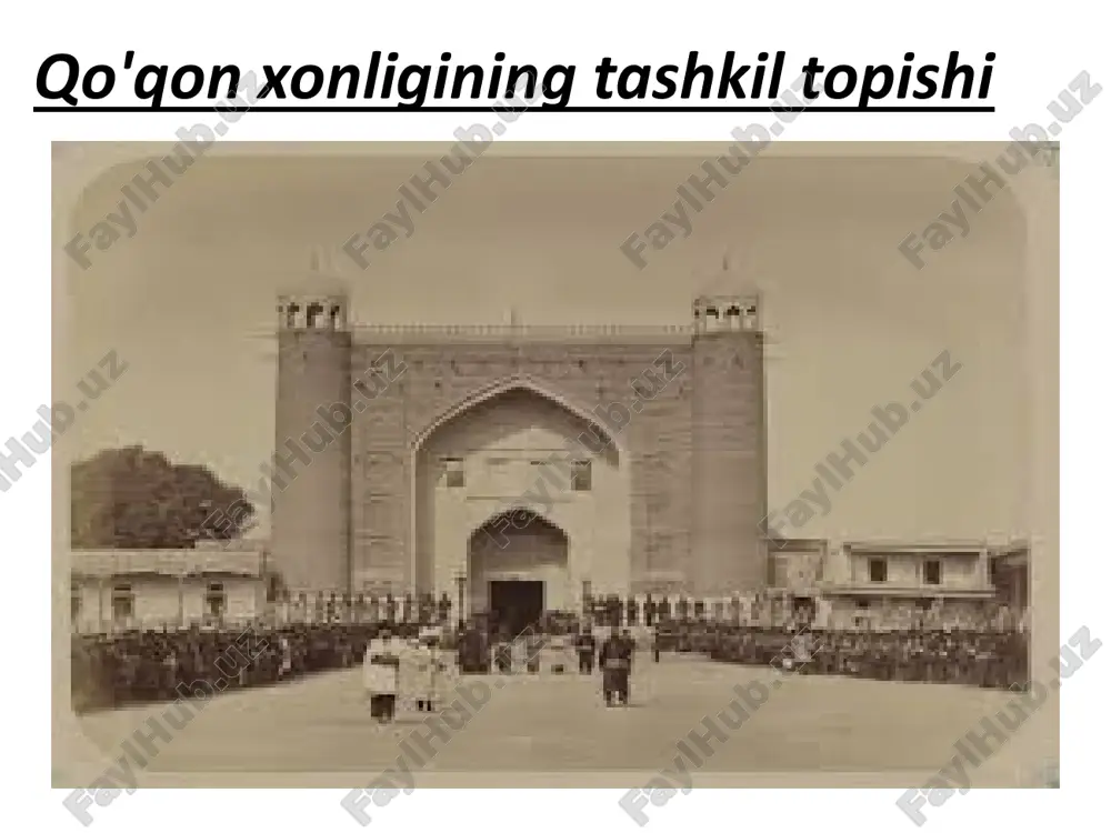 qo'qon xonligining tashkil topishi — PPTX