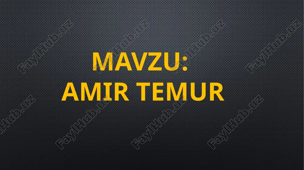 amir temur — PPTX