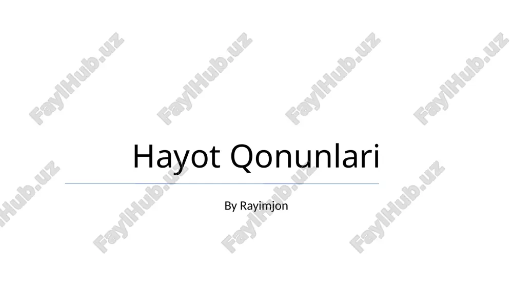 hayot qonunlari — PPTX