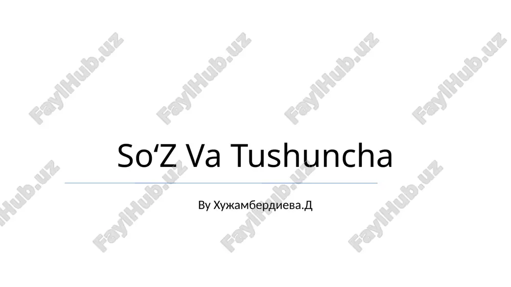 soʻz va tushuncha — PPTX