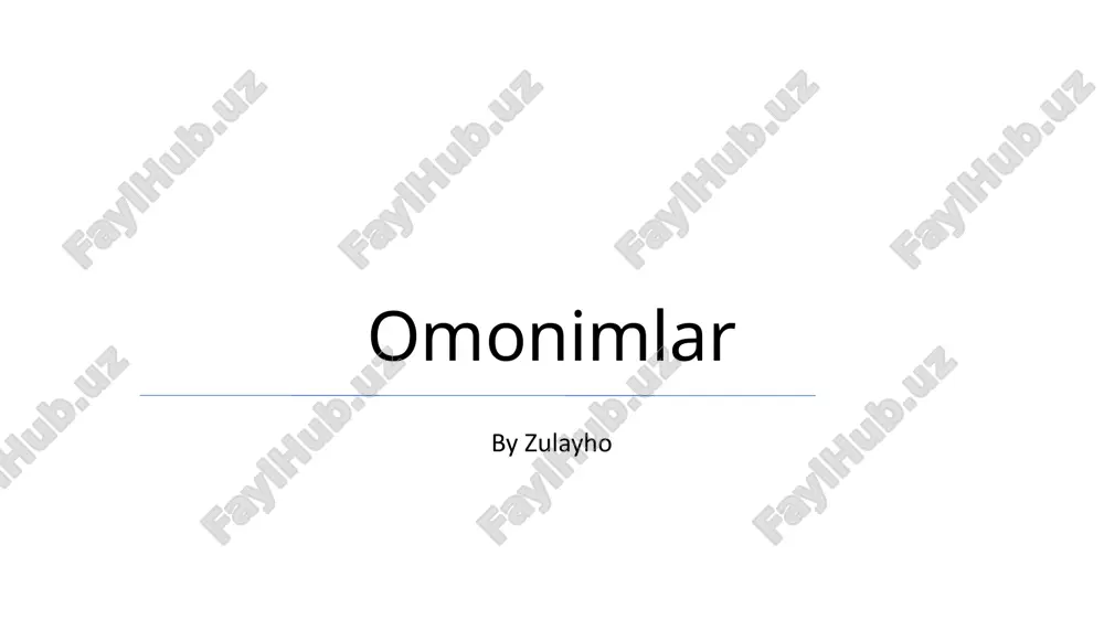 omonimlar — PPTX