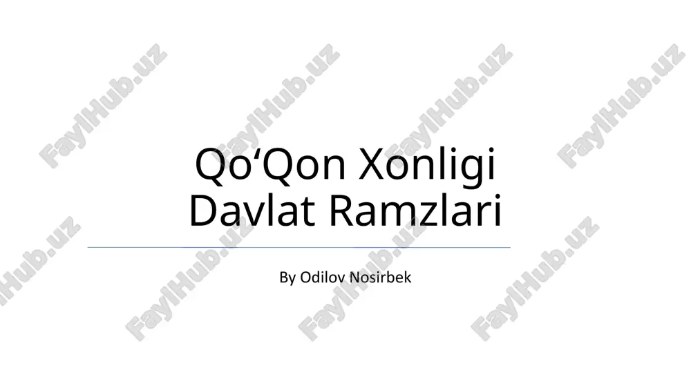qoʻqon xonligi davlat ramzlari — PPTX