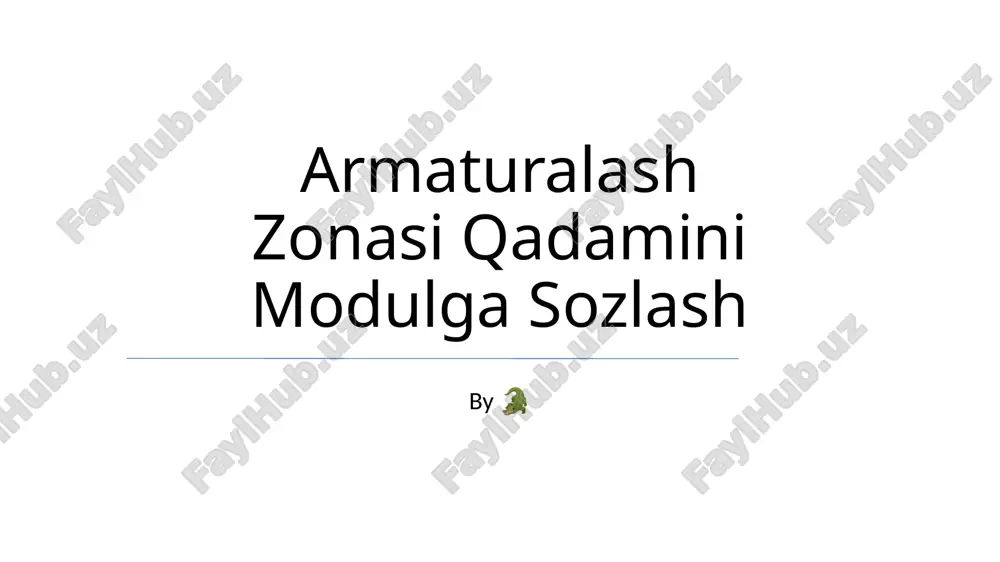 armaturalash zonasi qadamini modulga sozlash — PPTX