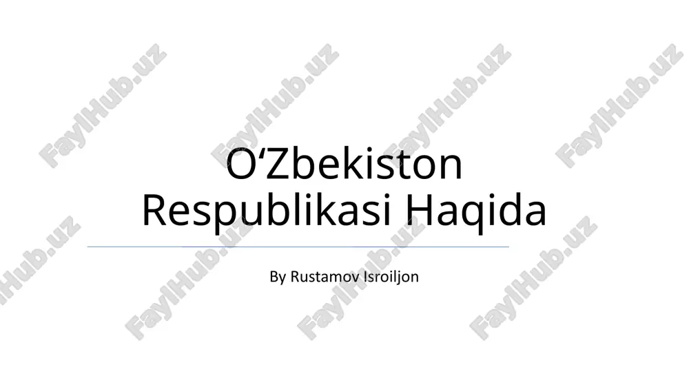 oʻzbekiston respublikasi haqida — PPTX