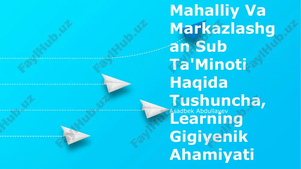 mahalliy va markazlashgan sub ta'minoti haqida tushuncha — PPTX