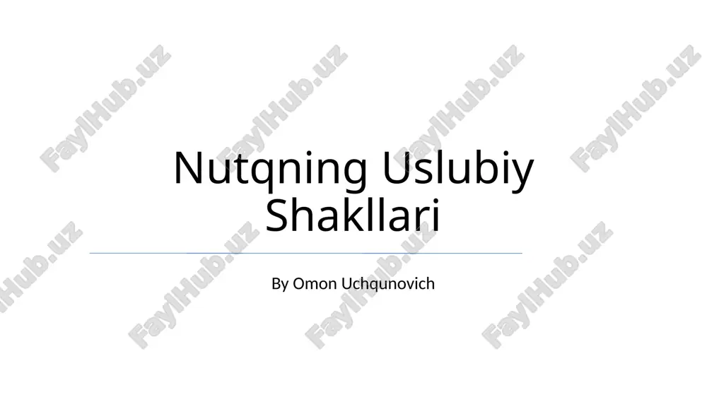 nutqning uslubiy shakllari — PPTX