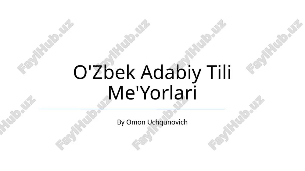 o'zbek adabiy tili me'yorlari — PPTX