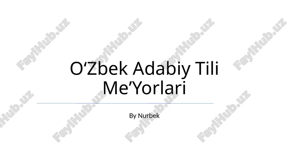oʻzbek adabiy tili meʼyorlari — PPTX