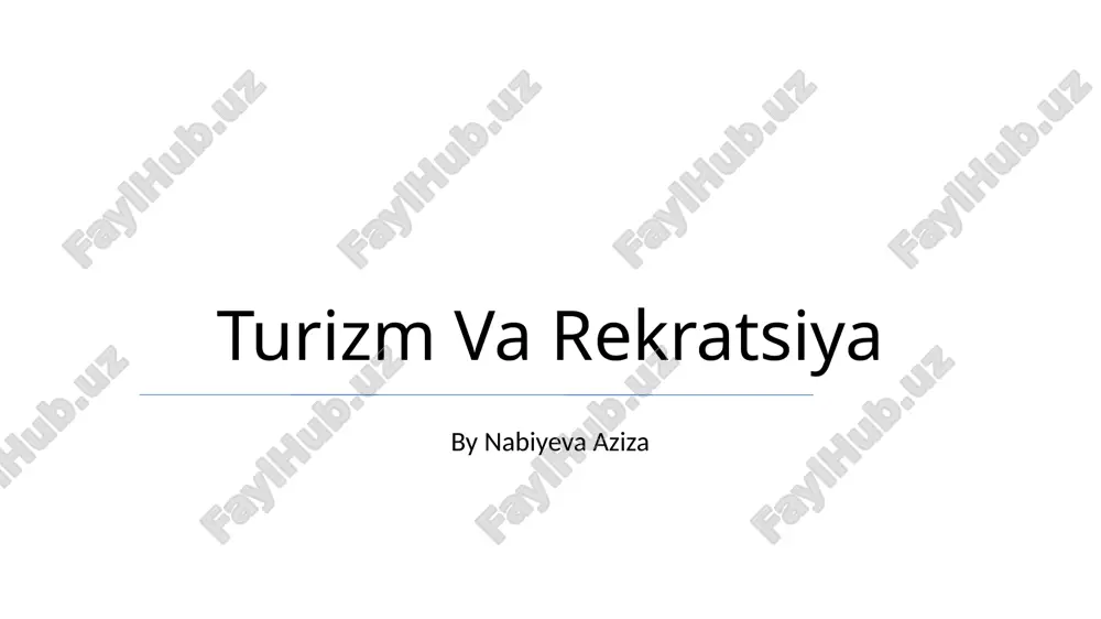 turizm va rekratsiya — PPTX