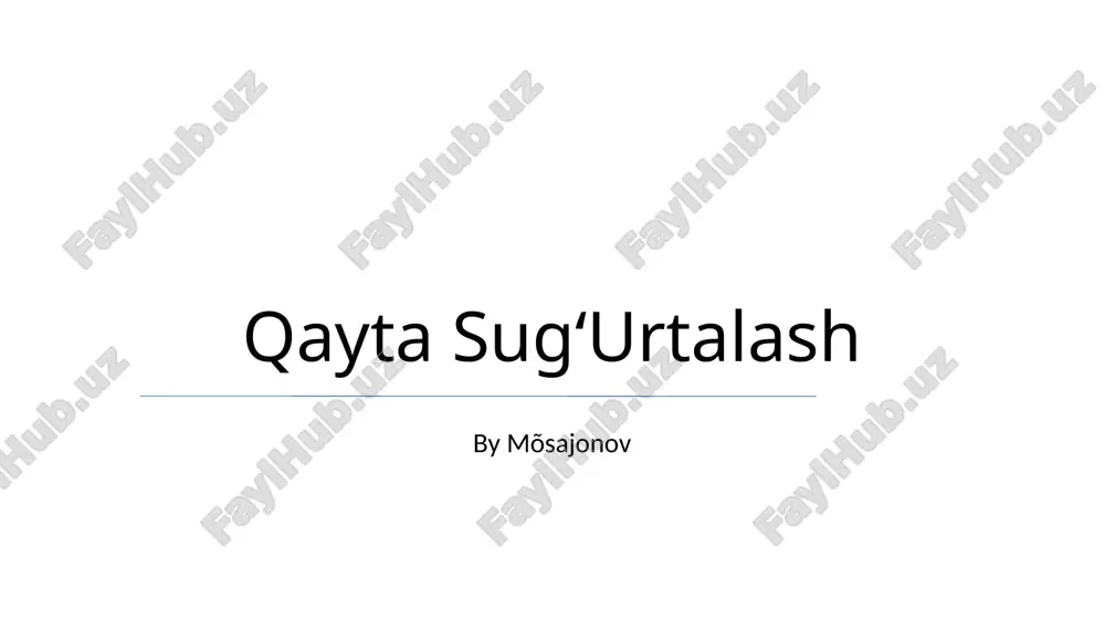 qayta sug‘urtalash — PPTX