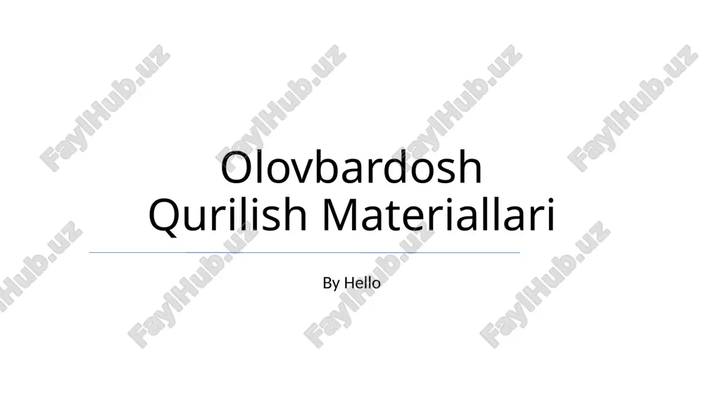 olovbardosh qurilish materiallari — PPTX
