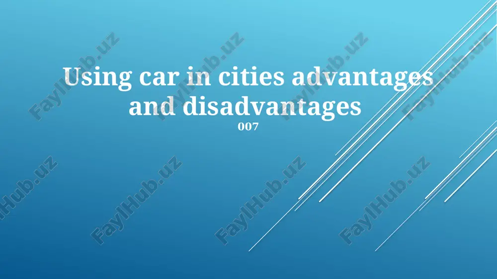 using car in cities advantages and disadvantages — PPTX