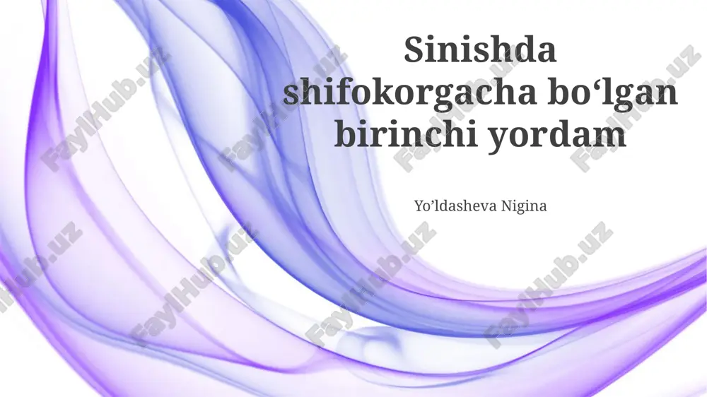 birinchi yordam — PPTX