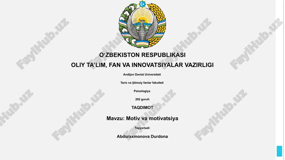 motiv va motivatsiya — PPTX