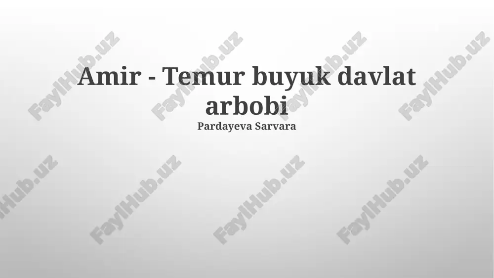 amir - temur buyuk davlat arbobi — PPTX