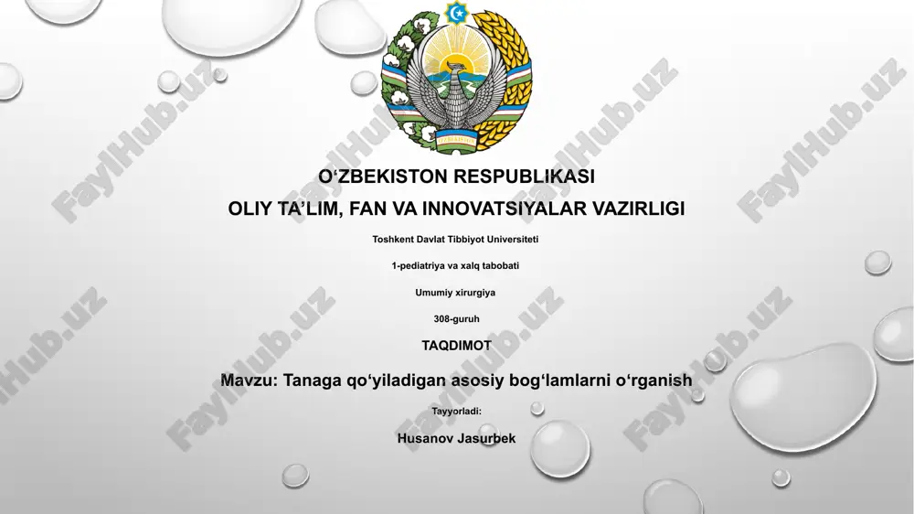 tanaga qoʻyiladigan asosiy bogʻlamlarni oʻrganish — PPTX