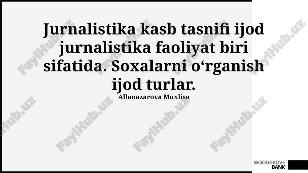 jurnalistika kasb tasnifi — PPTX