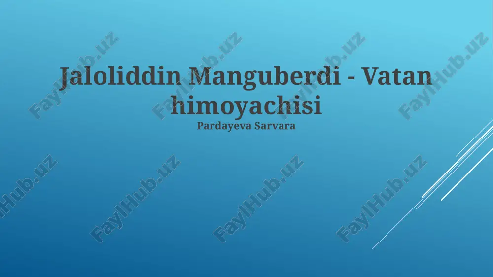 jaloliddin manguberdi - vatan himoyachisi — PPTX