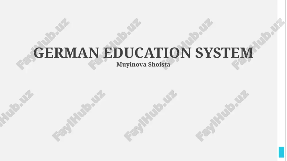overview of the german education system — PPTX
