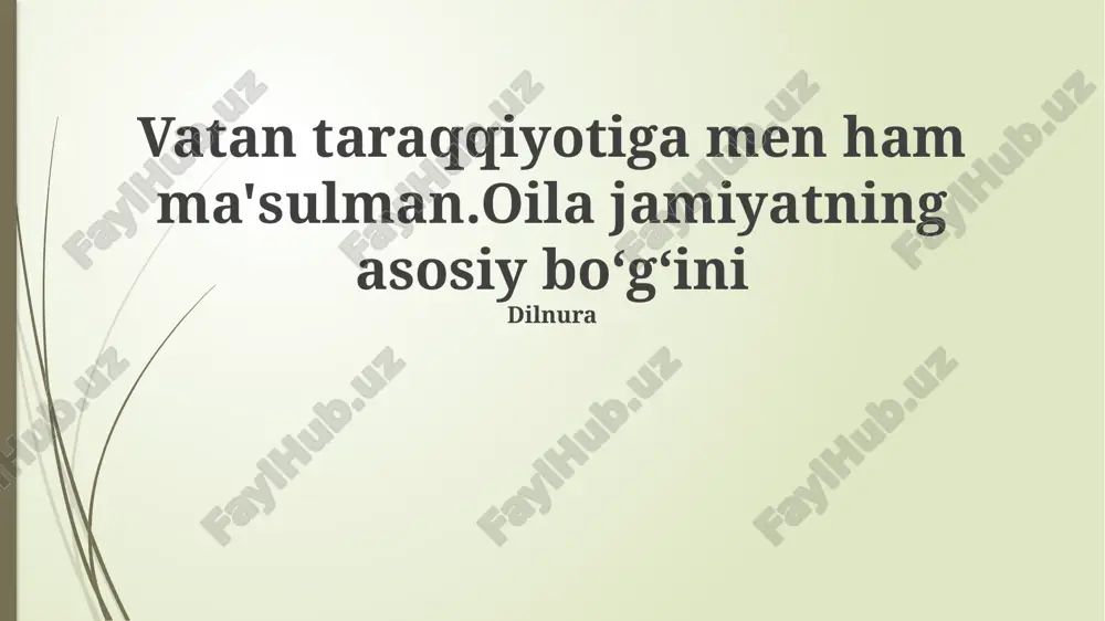 vatan taraqqiyotiga men ham ma'sulman — PPTX