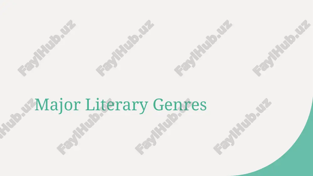major literary genres — PPTX