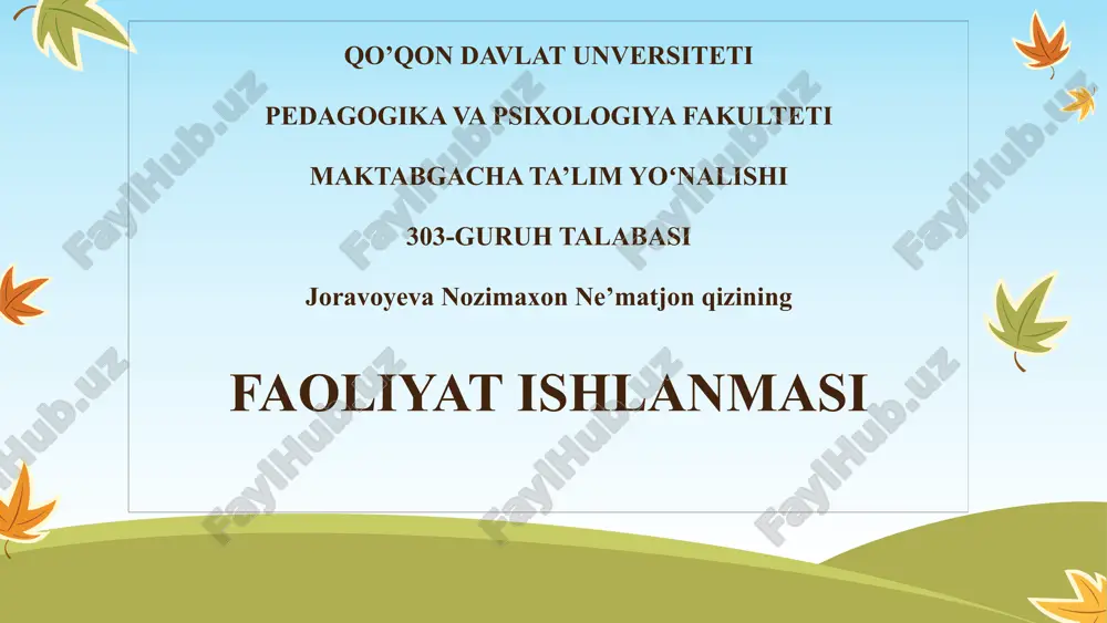 meva vasabzavotlar — PPTX