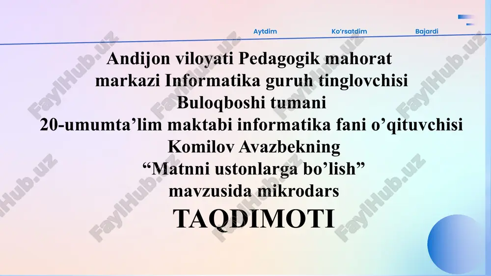 mikrodars — PPTX