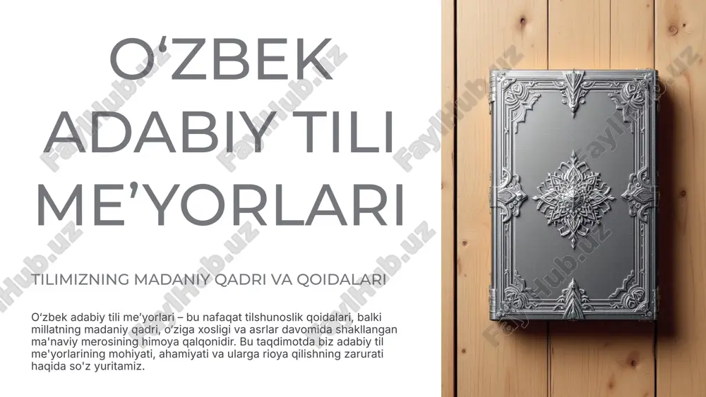 o‘zbek adabiy tili me’yorlari — PPTX