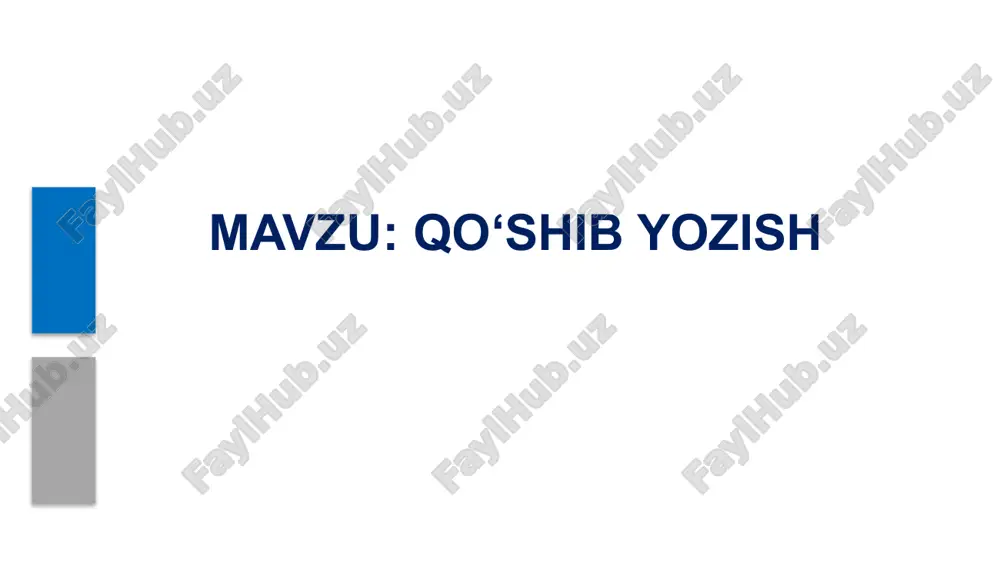 qo‘shib yozish — PPTX
