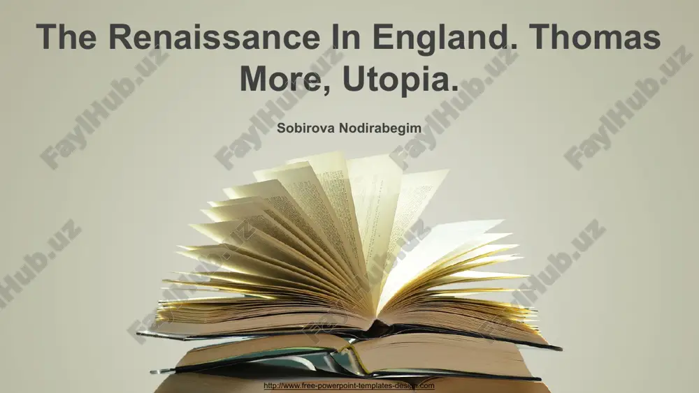the renaissance in england — PPTX