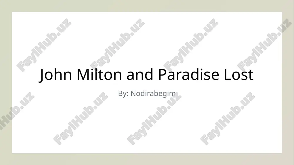 john milton and paradise lost — PPTX