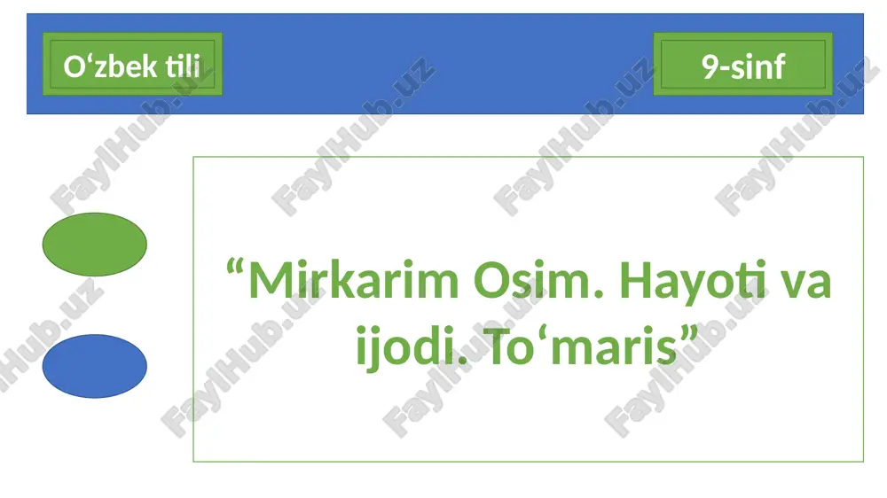 "mirkarimosim.hayotivaijodi.to‘maris" — PPTX