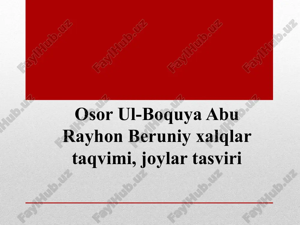 abu rayhon beruniyning hayoti va ijodi — PPT