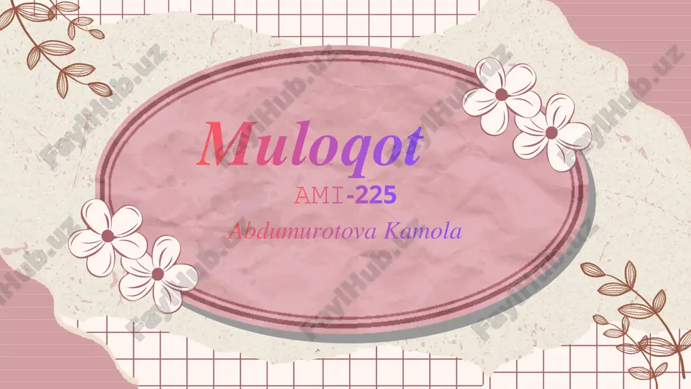 muloqot — PDF