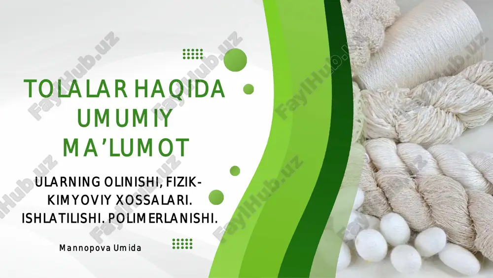 tolalar haqida umumiy malumot — PDF