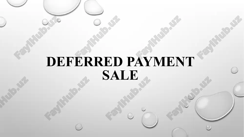 deferred payment sale — PPTX