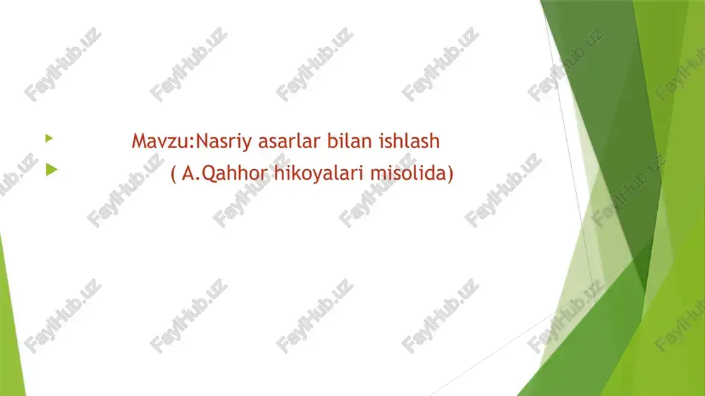 nasriyasarlar bilan ishlash — PPTX
