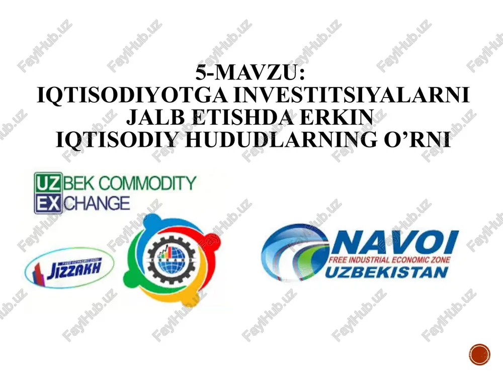 erkin iqtisodiy hududlar — PPTX