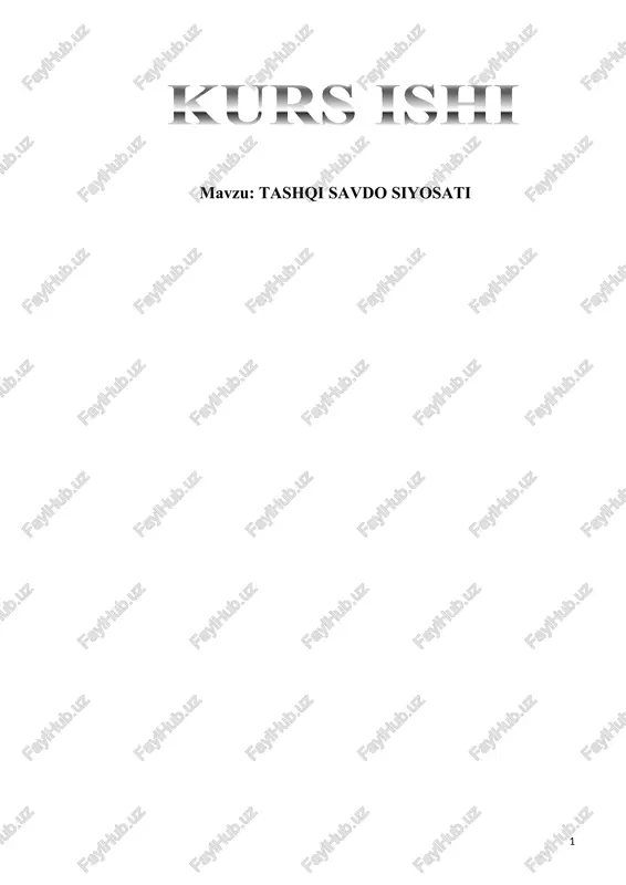 tashqi savdo siyosati — DOCX