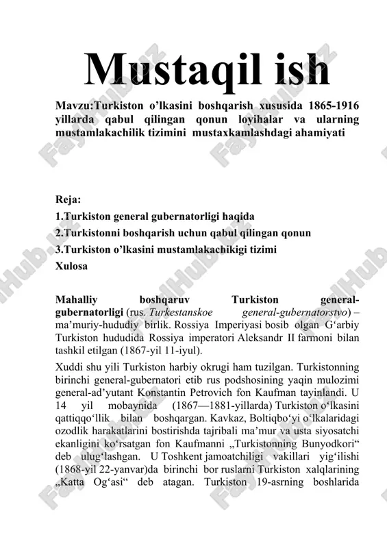 turkiston general-gubernatorligi — DOCX
