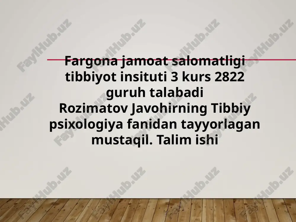 tibbiy psixologiya — PPTX