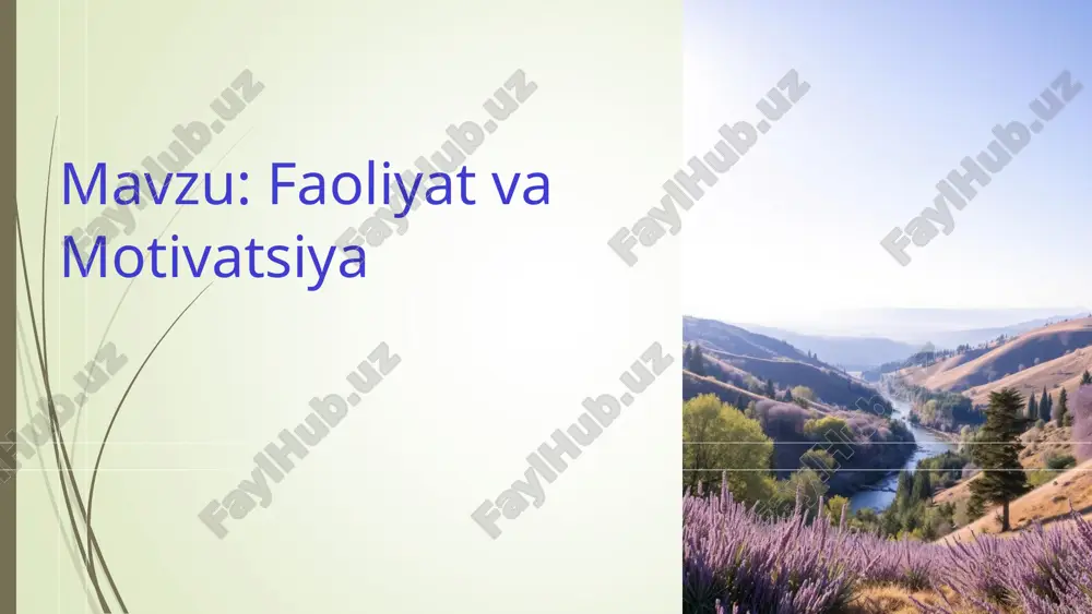 faoliyat va mativatsiya — PPT