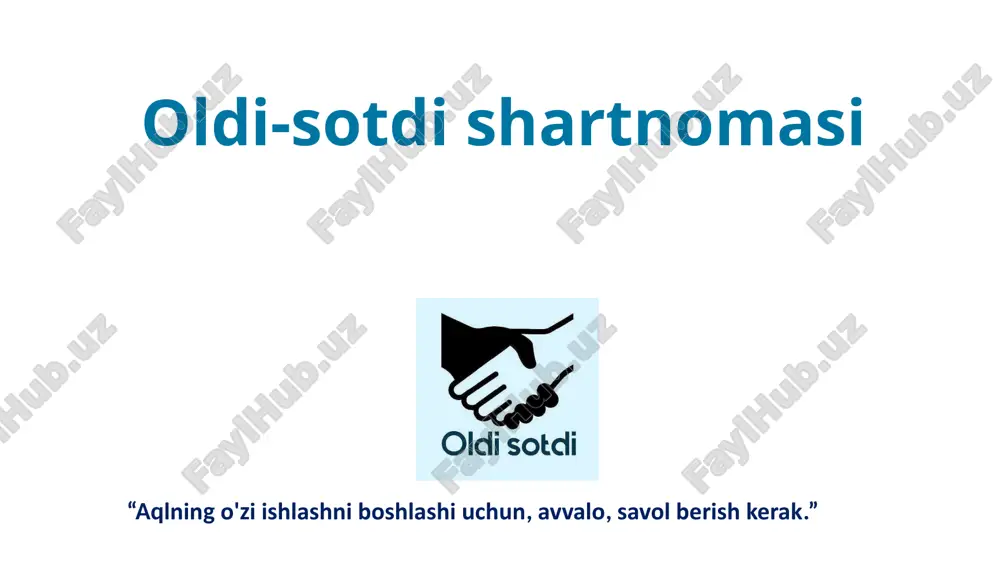 oldi-sotdi shartnomasi — PPTX