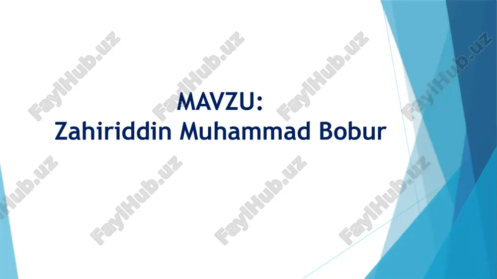 zahiriddin muhammad bobur — PPTX