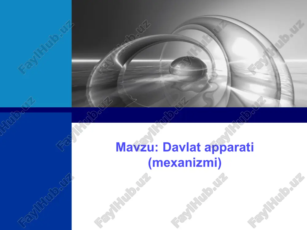 davlat apparati (mexanizmi) — PPT