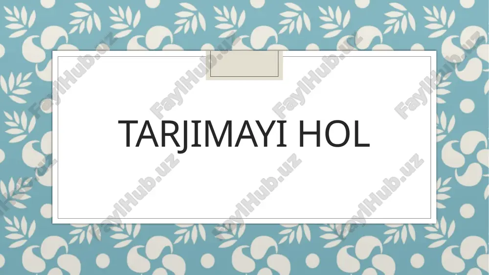 tarjimayi hol — PPTX