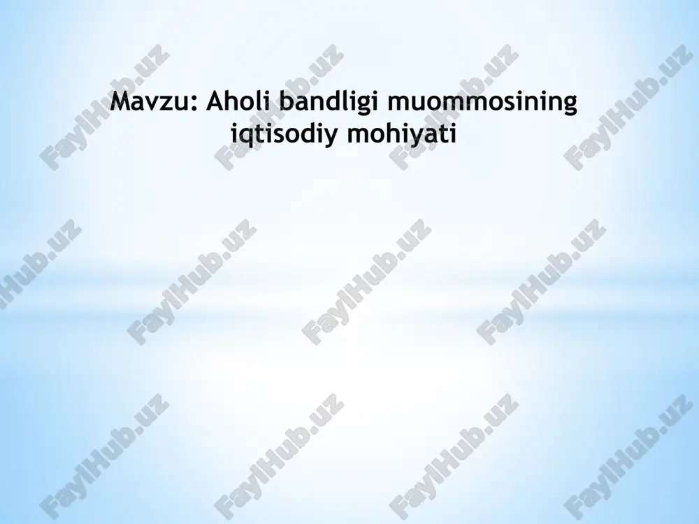 aholibandligi muommolari — PPTX
