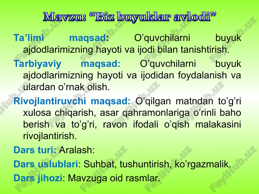 biz buyuklar avlodi — PPT